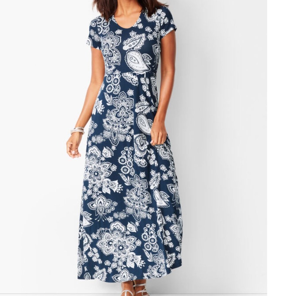 Talbots Short Sleeve Maxi Dress